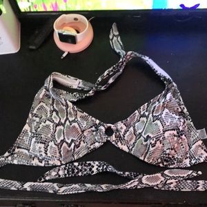 Black and white fake scaled  swimsuit